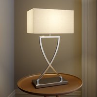 Lucande table lamp Evaine, chrome/white, metal, 66 cm, E27