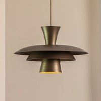 Luminex Plato pendant light, titanium-coloured, metal, Ø 38 cm, E27