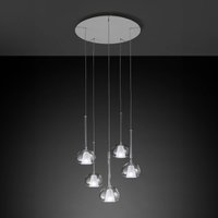 Sforzin Suspension Beba G9, 5 abat-jour verre transparent