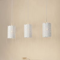 Lindby Aralena pendant light, white, 3-bulb, length 92 cm