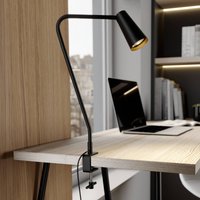 Lucande Angelina klämlampa, svart/guld, metall, 47cm