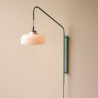 HÜBSCH Vägglampa Current, ljusblå, utskjutande längd 71 cm