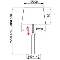 Aluminor Quatro Up table lamp grey oak/chrome