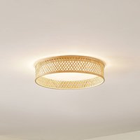 Lindby Plafonnier LED Eilif, bambou, Ø 40 cm