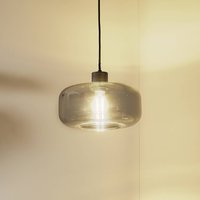 Lindby hänglampa Hildur, Ø 28,5 cm, 1 lampa, grå, glas