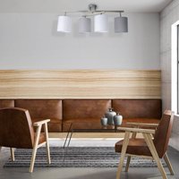 Näve Plafonnier Tilden 4 abat-jour en tissu, gris/blanc