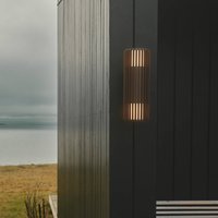 Nordlux utomhusvägglampa Aludra Double Seaside, aluminium, brun