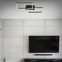 Briloner Plafonnier LED Frame CCT, noir, 50x39 cm