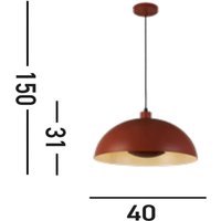 Searchlight Mars pendant light, dark orange, Ø 40 cm, steel
