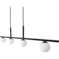 Dyberg Larsen hanging light Alice, black, metal, 4-bulb.