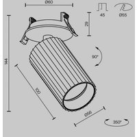 Maytoni Calipso recessed lamp, white, swivelling, GU10