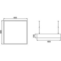 BRUMBERG LED pendant light Biro Square, on/off, white, 3,000K