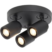 Freelight Spot pour plafond Razza, noir, Ø 28,5 cm, à 3 lampes. métal