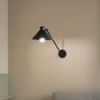 Argon Vägglampa Alan, rörlig, svart, 1 lampa
