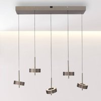 Q-Smart-Home Paul Neuhaus Smart LED hanging light Q-Rotate dark brown 5-bulb