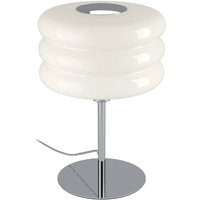 Tischleuchte Tortora, weiß, Glas, Metall, Höhe 30 cm, E14
