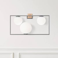 miloox by Sforzin Buble wall light, steel-coloured, 3-bulb, glass