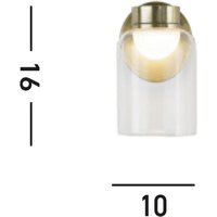 Searchlight LED-vägglampa Highball, mässingsfärgad, IP44, glas