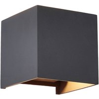 Mantra Iluminación Davos LED utomhusvägglampa, grå, kantig, dimbar, aluminium