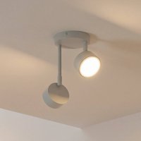 SIGMA Nemo ceiling spotlight, 2-bulb, grey-beige, movable, GX53