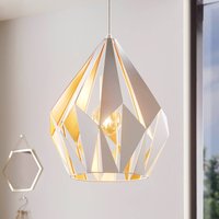 EGLO Carlton pendant light, white and gold, Ø 31 cm