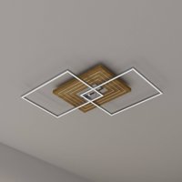 Elobra Inka L LED ceiling light, length 75 cm, light wood, dimmable