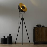 Globo Trebent golvlampa Lenn, svart-guld