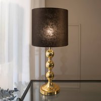 Markslöjd Octo table lamp with a linen lampshade brass/black