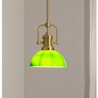 Jupiter Hänglampa Platino, guld/grön, glas, 1 lampa, E27