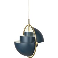 GUBI Multi-Lite pendant light, Ø 36 cm, brass/dark blue