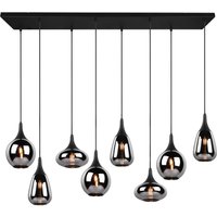 Trio Lighting Suspension Lumina, à 8 lampes, noir/chromé, verre