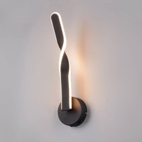 Reality Leuchten LED-vägglampa Ginko, svart matt, metall, höjd 45,5 cm