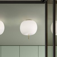 kdln Kushi ceiling lamp, brass-coloured/white, Ø 16 cm, glass