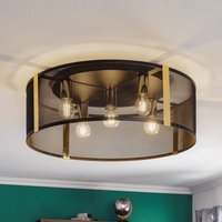 Luminex Lavinia ceiling lamp, golden strips, 5-bulb