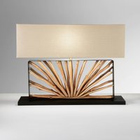 Luce Ambiente Design ETHERNAL table lamp, black/wood/white, width 80 cm, wood/fabric