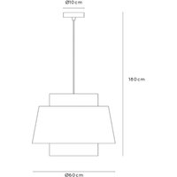 Lucide Tribute hänglampa, 1 lampa, Ø 60 cm, textil, beige