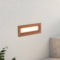 Lucande LED-vägginbyggnadslampa Lachlain, rost, 25 cm, IP65