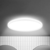 Briloner LED-taklampa Move, sensor, Ø 42 cm, IP44, vit, 4000K