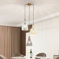 Lindby Suspension Belarion, multicolore, 3 lampes, Ø 55 cm
