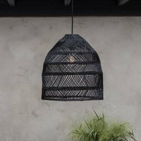 PR Home Maja hanging light, rattan, black, Ø 53 cm