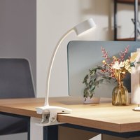 Lindby LED uppladdningsbar klämlampa Maori, vit, metall, CCT, dimbar.