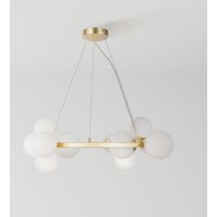 Maytoni suspension Dallas, à 11 lampes, doré/blanc
