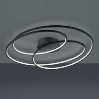 Trio Lighting Gale LED ceiling lamp, 80 cm, matt black