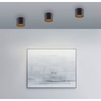 PURE LED-badrumstaklampa Point, svart, Ø 18 cm, IP44
