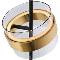 Brilliant LED-golvlampa Inside, mässingsfärgad/rökgrå, höjd 146 cm