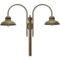 Moretti Luce Luca lamp post, brass, antique copper, 2-bulb