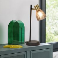 COREP Giada table lamp, black/smoke grey, height 35 cm, metal/glass
