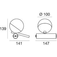 Linea Light Lampe de table LED Rossini, blanc, aluminium, PMMA, variateur d'intensité