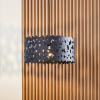 Lucande pendant light Aeloria, black, Ø 45 cm, iron, E27