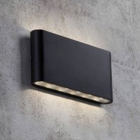 Nordlux Kinver LED outdoor wall light, flat shape, black